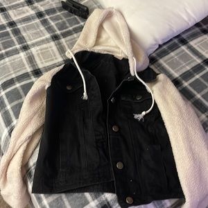 Fleece jean jacket